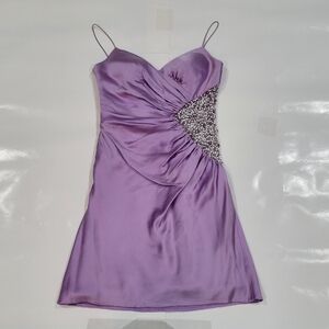 Vintage Purple Mori Lee dress with rhinestone detailing